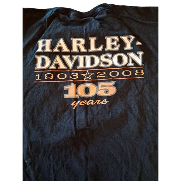 Harley-Davidson T-Shirt Mens 2XL 105th Anniversary Black 2008 100% Cotton Made I - Picture 4 of 7